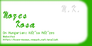 mozes kosa business card